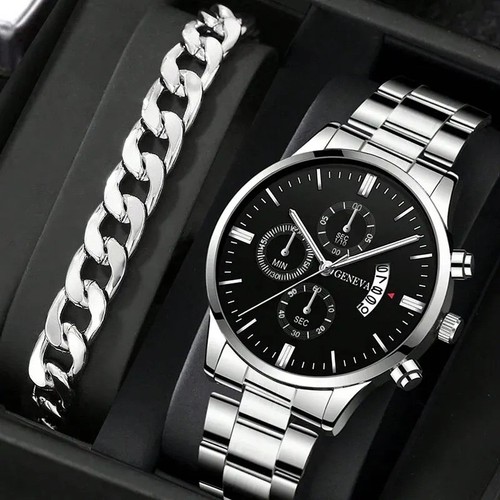Herren armbanduhr schwarz - schwarz, gold