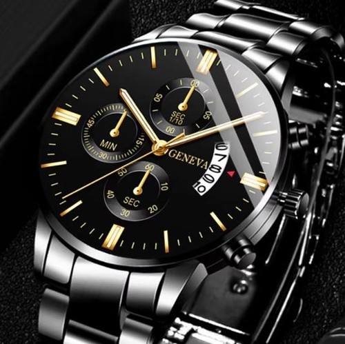 Herren uhr edelstahl quarz - herren,