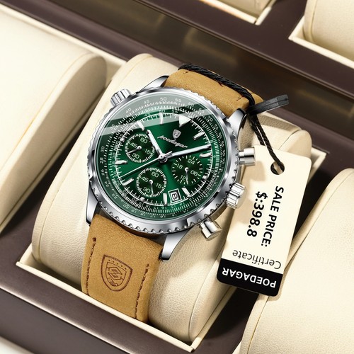 Luxus herren leder armbanduhr - luxus,